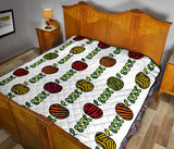 Colorful Apples Leave Zebra Stripe Premium Quilt