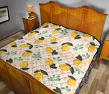 Lemon Flower Leave Pattern Premium Quilt