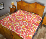 Tropical Grapefruit Pattern Premium Quilt