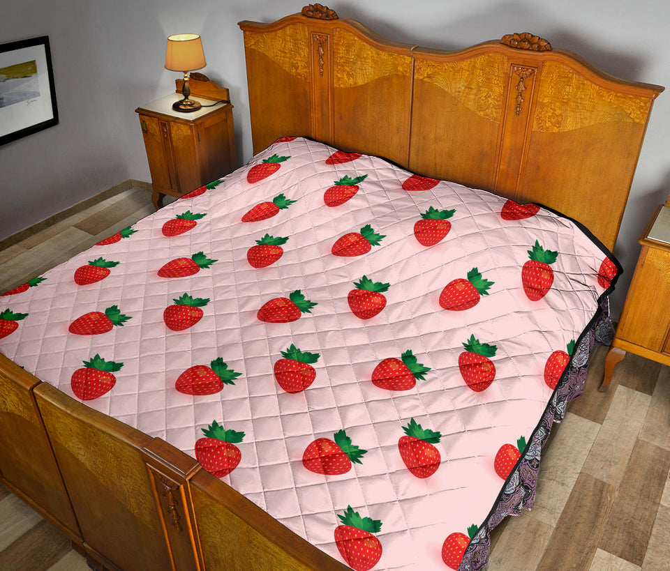 Strawberry Beautiful Pattern Premium Quilt