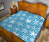 Starfish Blue Blackground Premium Quilt
