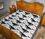 Black Whale Pattern Premium Quilt