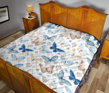 Blue Butterfly Pattern Premium Quilt