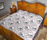 Cute French Bulldog Pattern Premium Quilt
