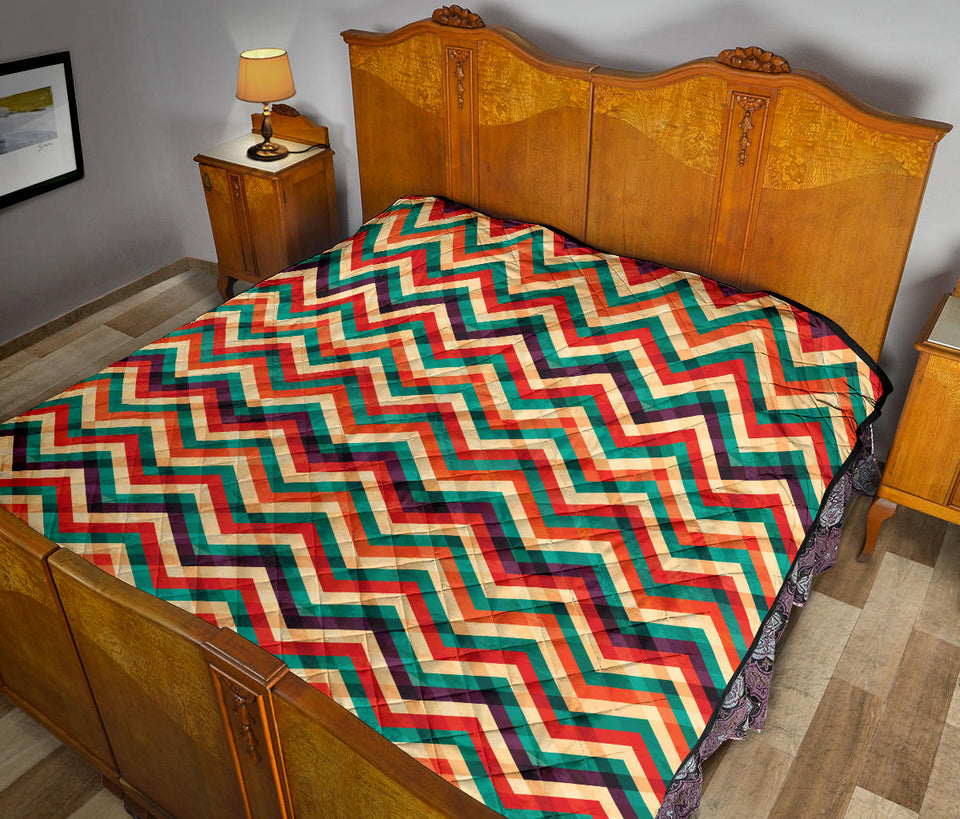 Zigzag  Chevron Colorful Pattern Premium Quilt