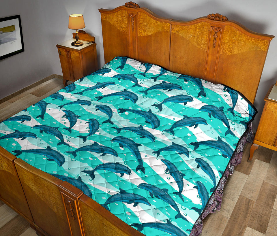 Dolphin Sea Pattern Premium Quilt