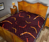 Boomerang Australian Aboriginal Ornament Circle Black Background Premium Quilt
