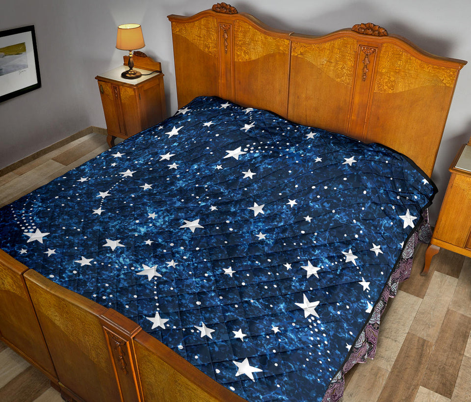 Night Sky Star Pattern Premium Quilt