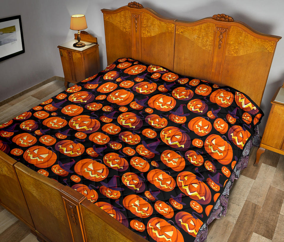 Halloween Pumpkin Pattern Premium Quilt