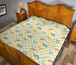 Hippopotamus Pattern Print Design 04 Premium Quilt