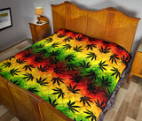 Canabis Marijuana Weed Pattern Print Design 03 Premium Quilt
