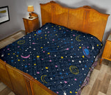 Space Pattern With Planets, Comets, Constellations And Stars Premium Quilt