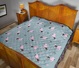 Poodle Dog Pattern Premium Quilt