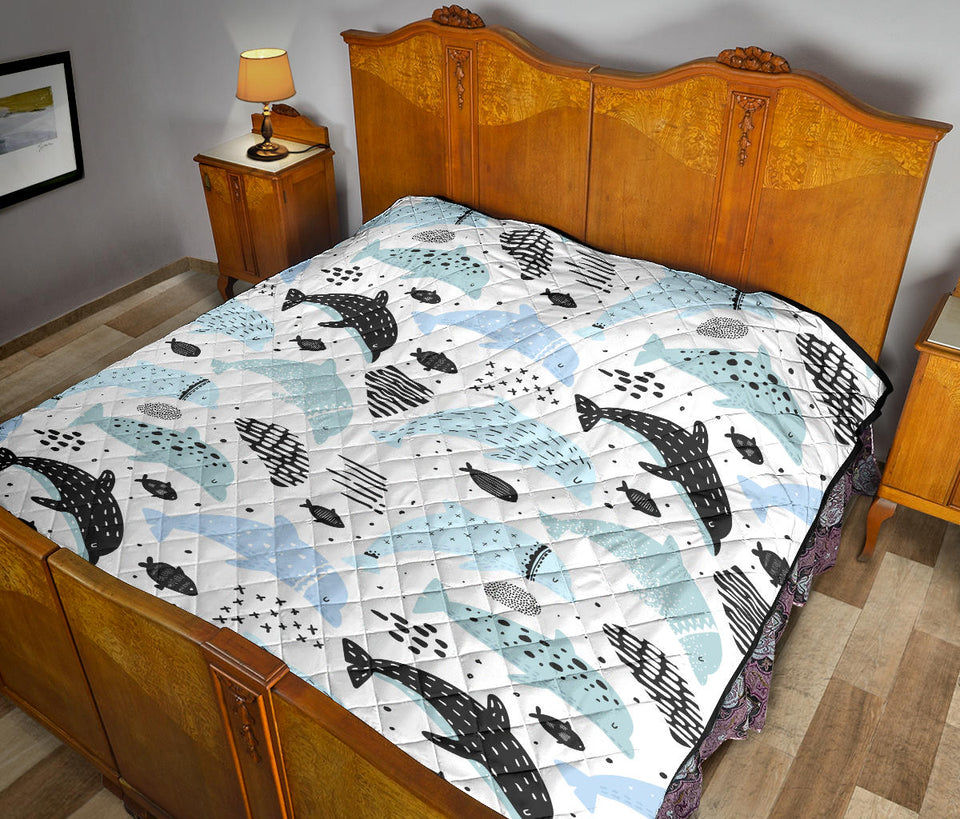 Cute Dolphins Childish Style Pattern Premium Quilt