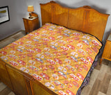 Camper Van Pattern Print Design 04 Premium Quilt