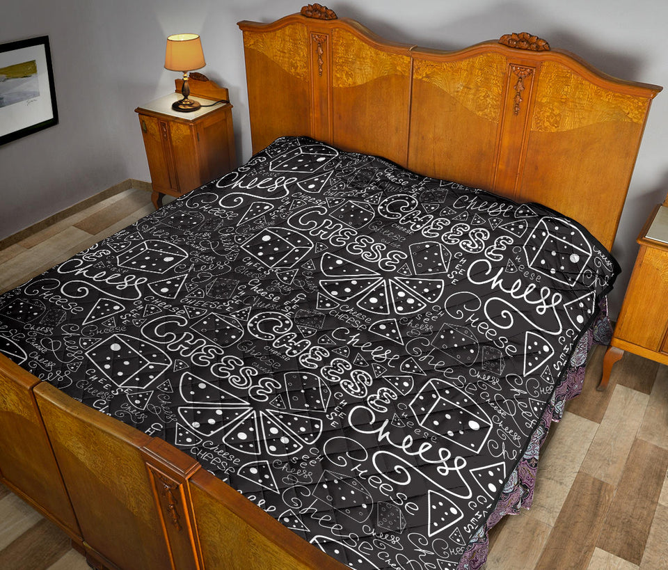 Handwritten Cheese Pattern Premium Quilt