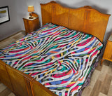 Colorful Zebra Skin Pattern Premium Quilt