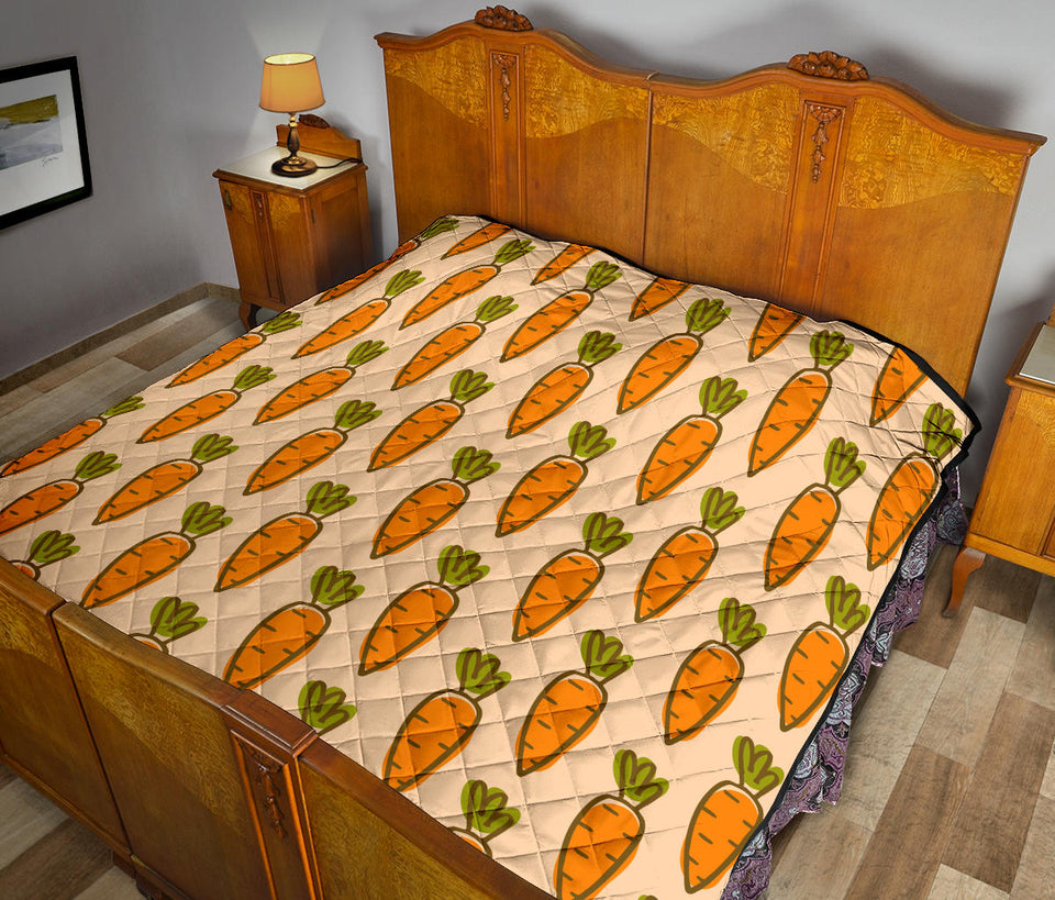 Carrot Pattern Print Design 04 Premium Quilt