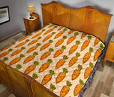 Carrot Pattern Print Design 04 Premium Quilt