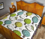 Hot Air Balloon Bird Cloud Pattern Premium Quilt
