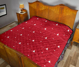 Christmas Tree Star Snow Red Background Premium Quilt