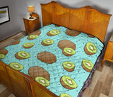 Kiwi Blue Background Premium Quilt