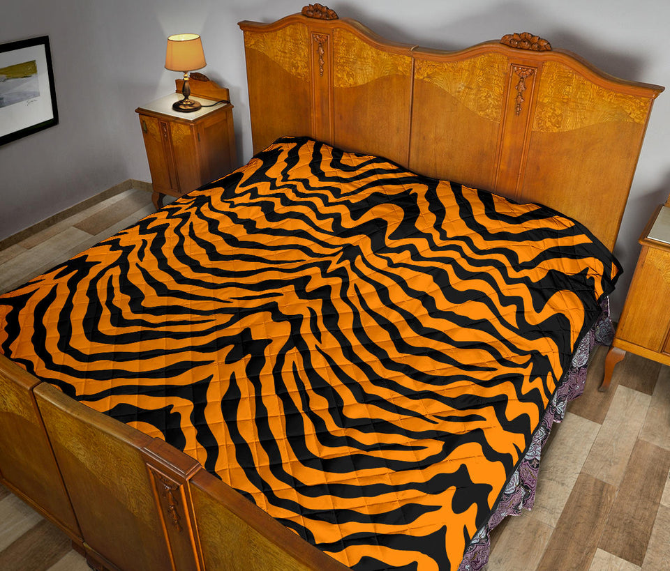 Bengal Tigers Skin Print Pattern Premium Quilt