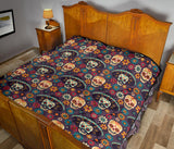 Sugar Skulls Flower Maxican Pattern Premium Quilt