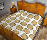 Bread Toast Pattern Print Design 03 Premium Quilt