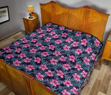Hibiscus Pattern Print Design 05 Premium Quilt