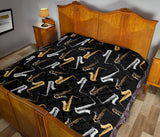 Saxophone Design Pattern Premium Quilt