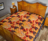 Red Rooster Chicken Cock Pattern Premium Quilt