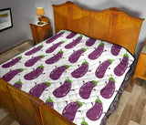 Eggplant Pattern Print Design 01 Premium Quilt