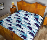 Polar Bear Winter Snow Pattern Premium Quilt