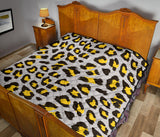 Gray Leopard Print Pattern Premium Quilt