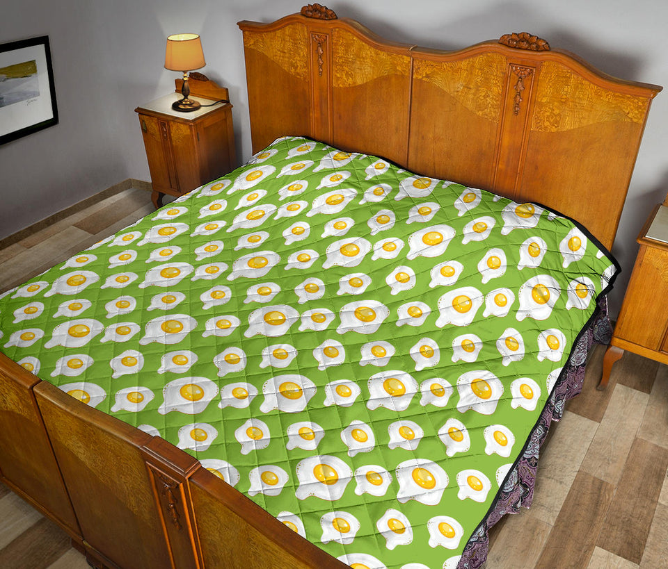 Fried Eggs Pattern Print Design 01 Premium Quilt