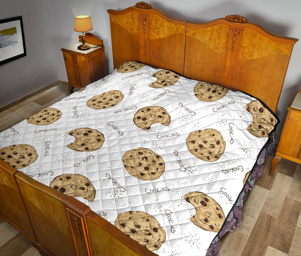 Sketch Style Cookie Pattern Premium Quilt