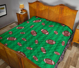 American Football Ball Field Background Premium Quilt