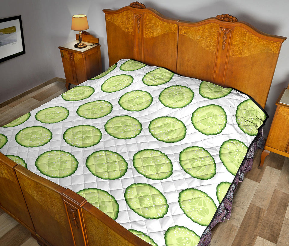 Cucumber Slices Pattern Premium Quilt