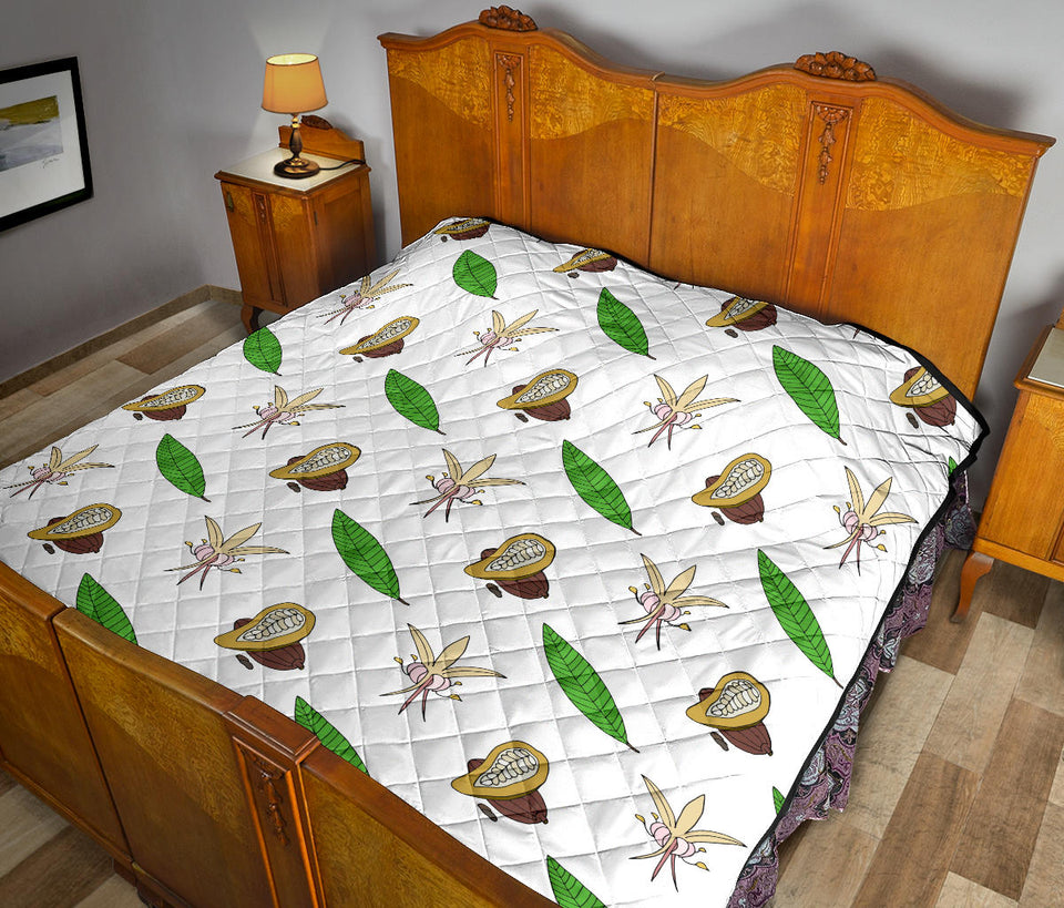 Color Hand Drawn Cocoa Pattern Premium Quilt