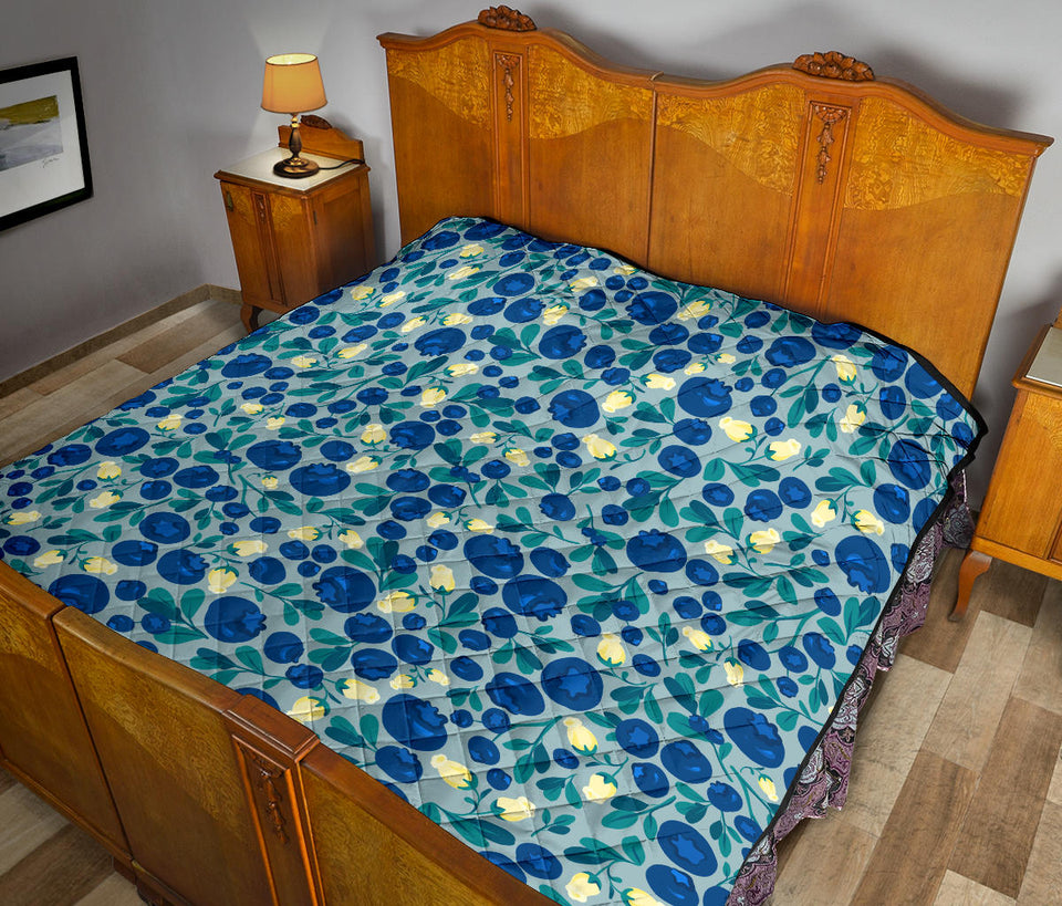 Blueberry Design Pattern Premium Quilt
