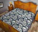 Sugar Skull Black White Pattern Premium Quilt