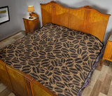 Coffee Bean On Brown Background Premium Quilt