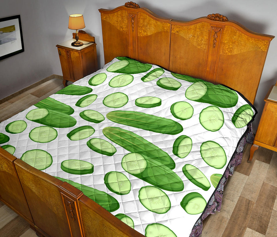 Cucumber Whole Slices Pattern Premium Quilt