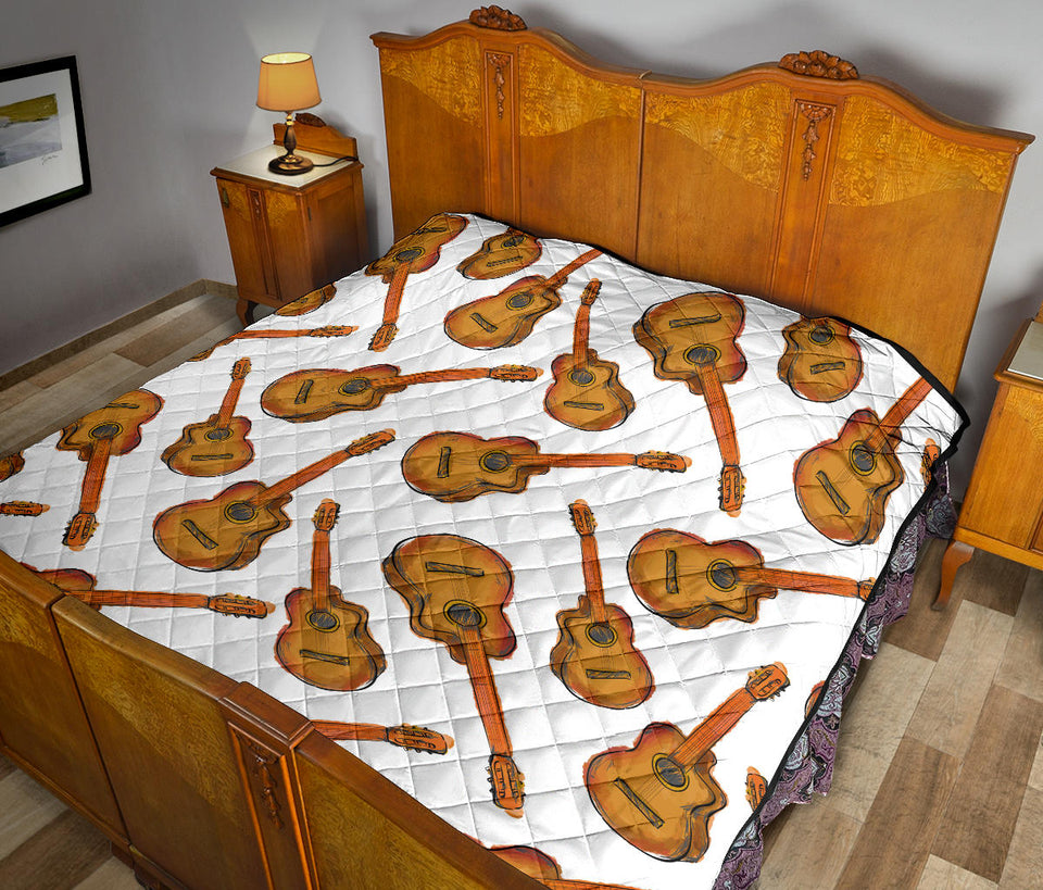 Paint Guitar Pattern Premium Quilt