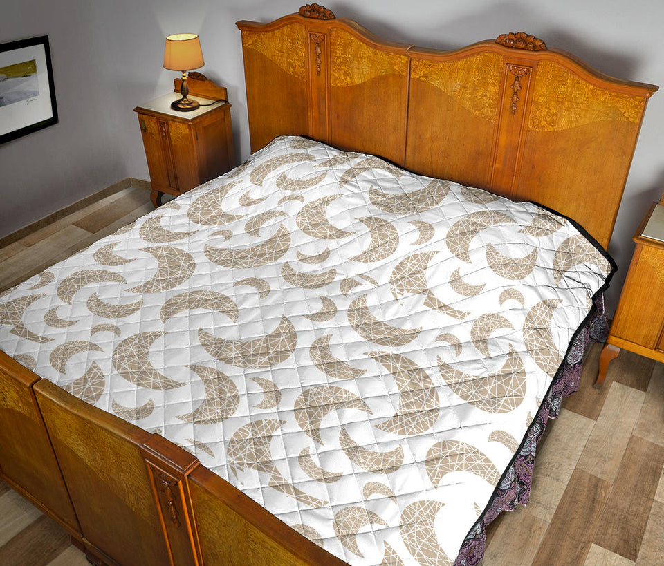 Cool Gold Moon Abstract Pattern Premium Quilt