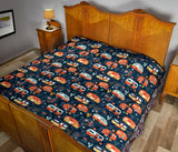 Camper Van Pattern Print Design 05 Premium Quilt