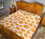 Orange Maple Leaf Pattern Premium Quilt