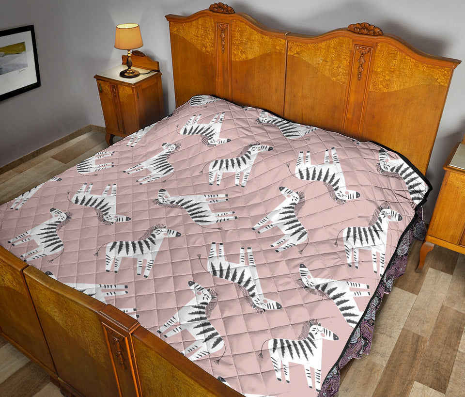 Cute Zebra Pattern Premium Quilt