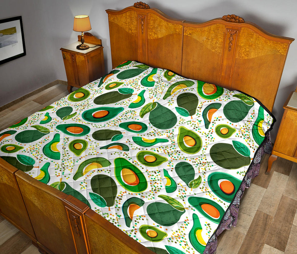 Avocado Design Pattern Premium Quilt